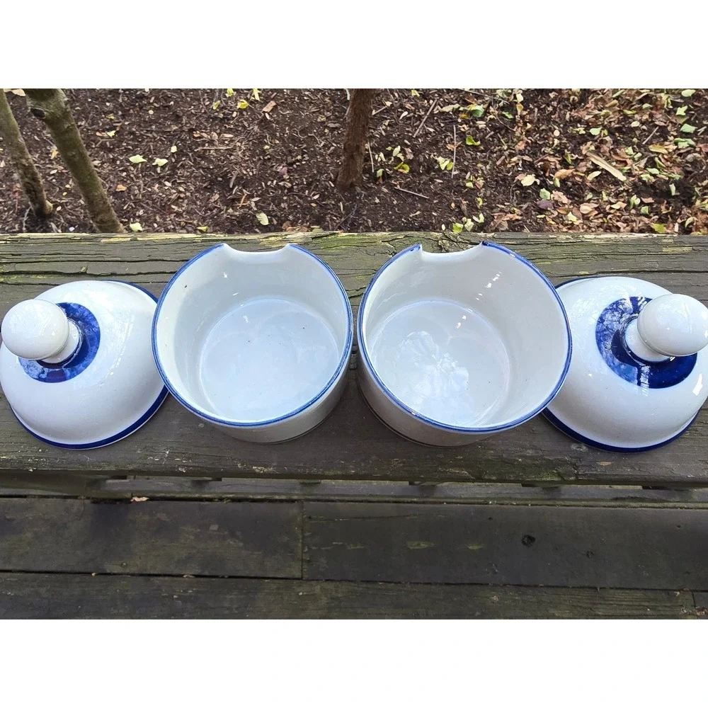 Vintage Dansk NR Japan Cobalt Blue Covered Jar Pair w/ Spoons | Niels Refsgaard‎